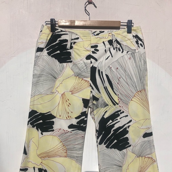 Elie Tahari Wide-Leg Botanical Print Cotton Pant 4 - Picture 2 of 7